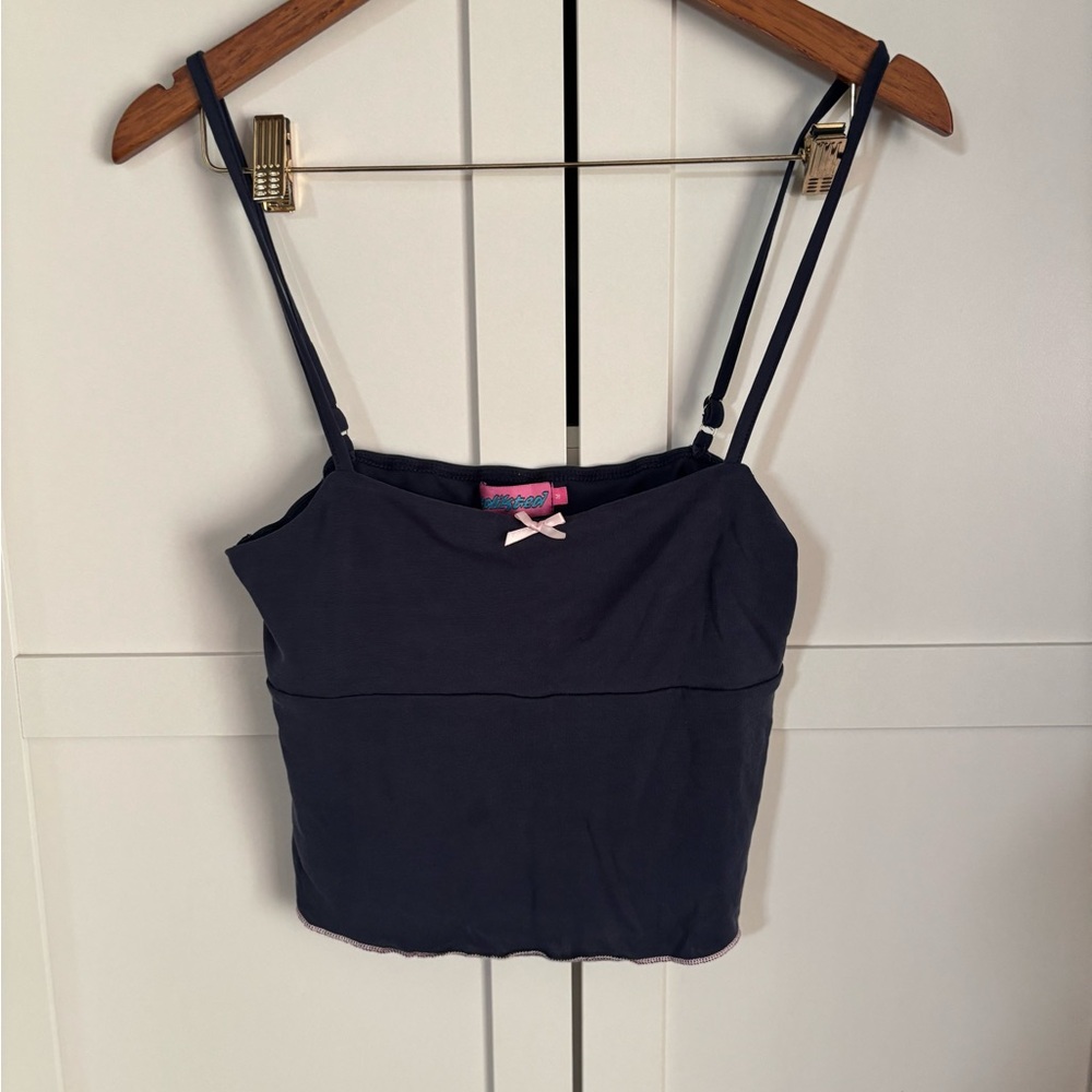 Edikted Alice Navy Camisole with Bow Detail
